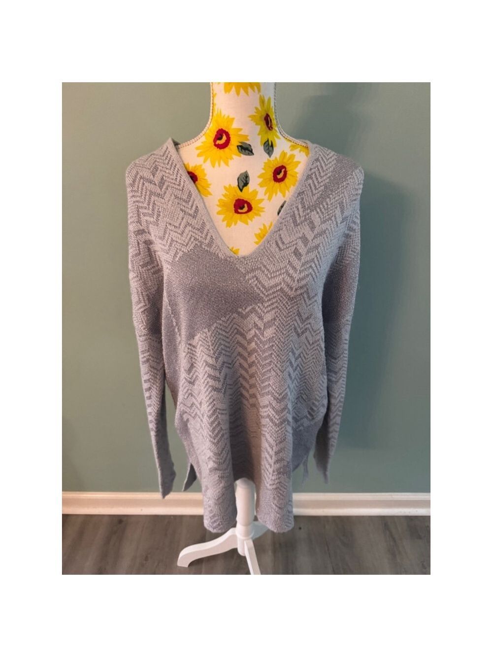 Women's Simply Vera Vera Wang Sweater XL Gray